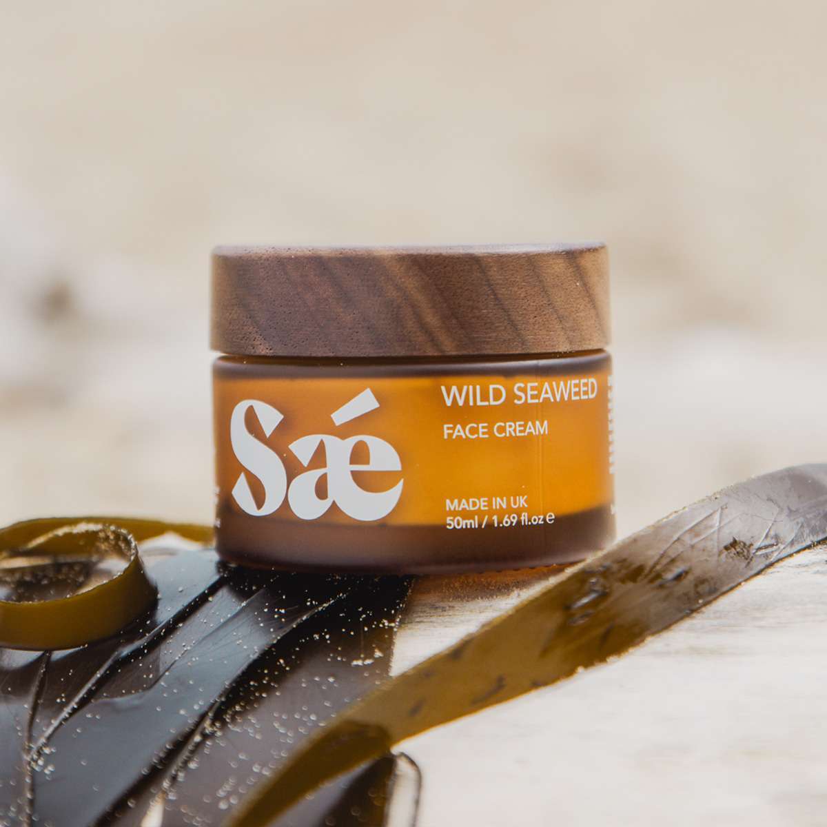 sae seaweed everyday face cream in glass jar