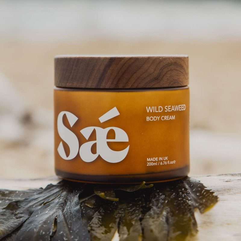sae seaweed nourishing body cream in glass jar